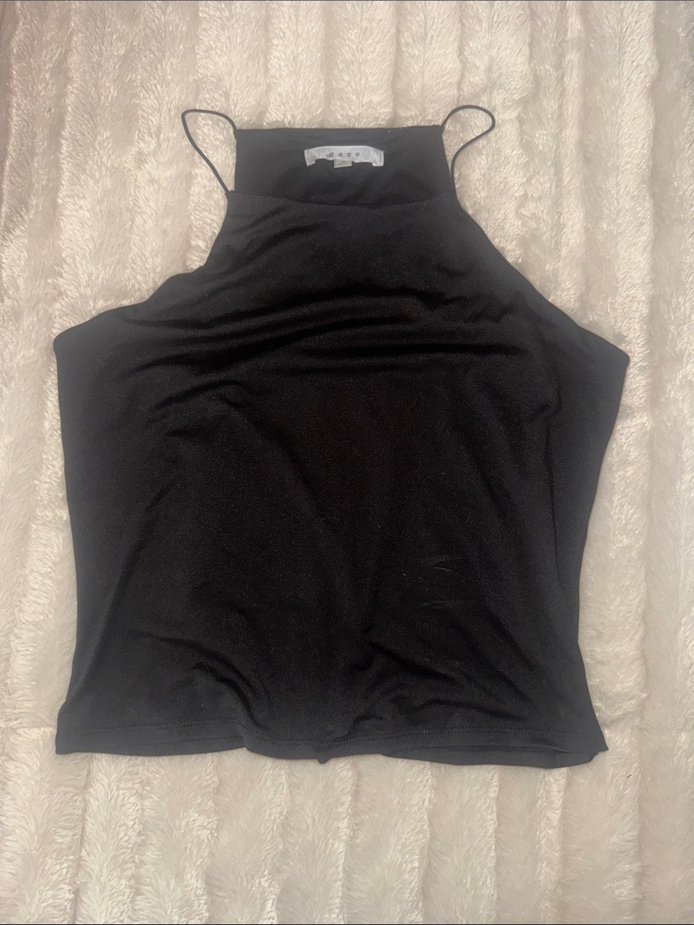 High-Neck Black Women's Camisole Athletic Tank Top